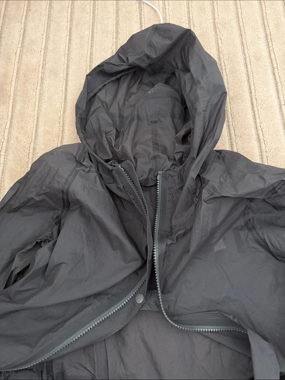 lululemon athletica Black Hooded Trench Coat